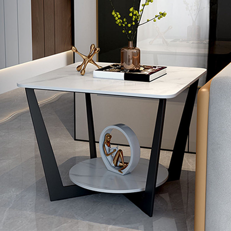 Moderner quadratischer Seitentisch -Schiefersofa -Ecktisch mit Lagerung