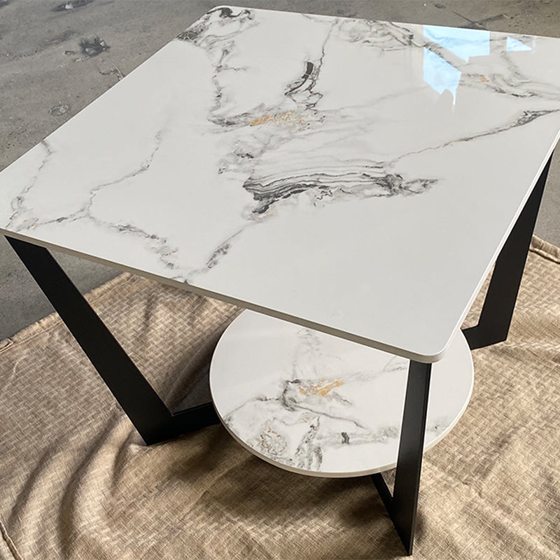 Moderner quadratischer Seitentisch -Schiefersofa -Ecktisch mit Lagerung