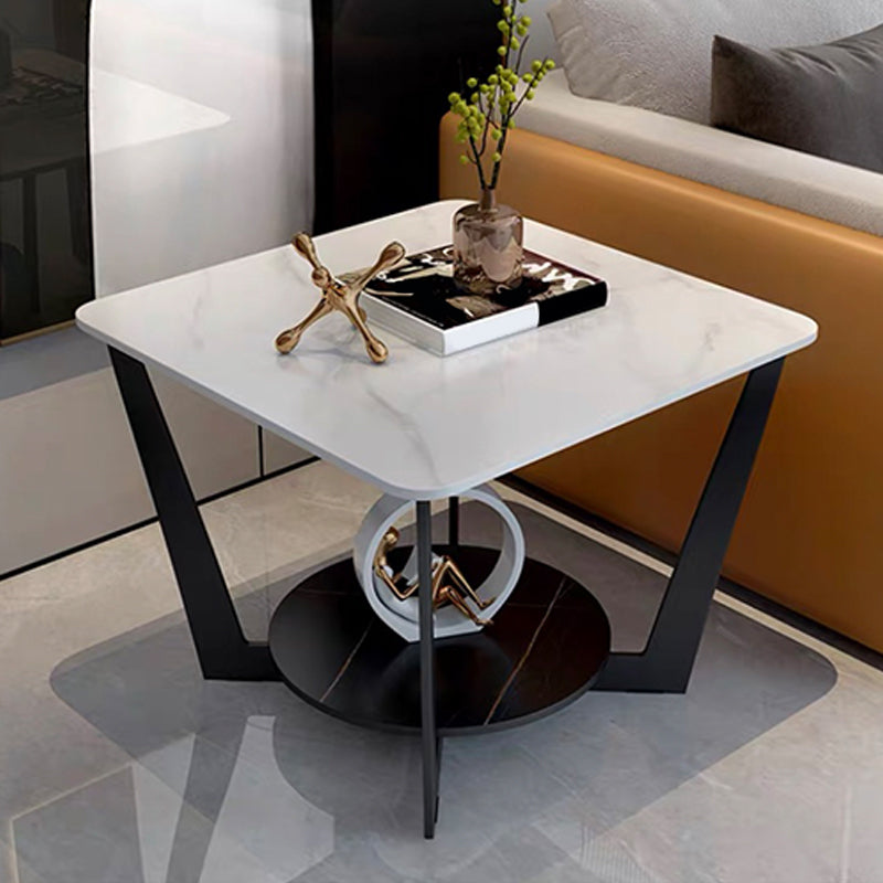 Moderner quadratischer Seitentisch -Schiefersofa -Ecktisch mit Lagerung