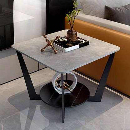 Moderner quadratischer Seitentisch -Schiefersofa -Ecktisch mit Lagerung