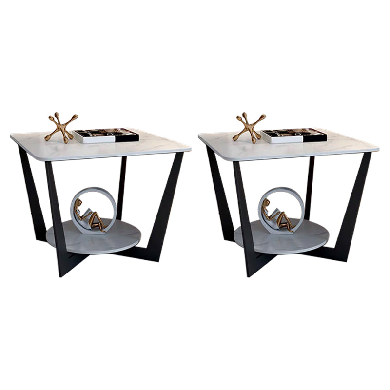 Moderner quadratischer Seitentisch -Schiefersofa -Ecktisch mit Lagerung