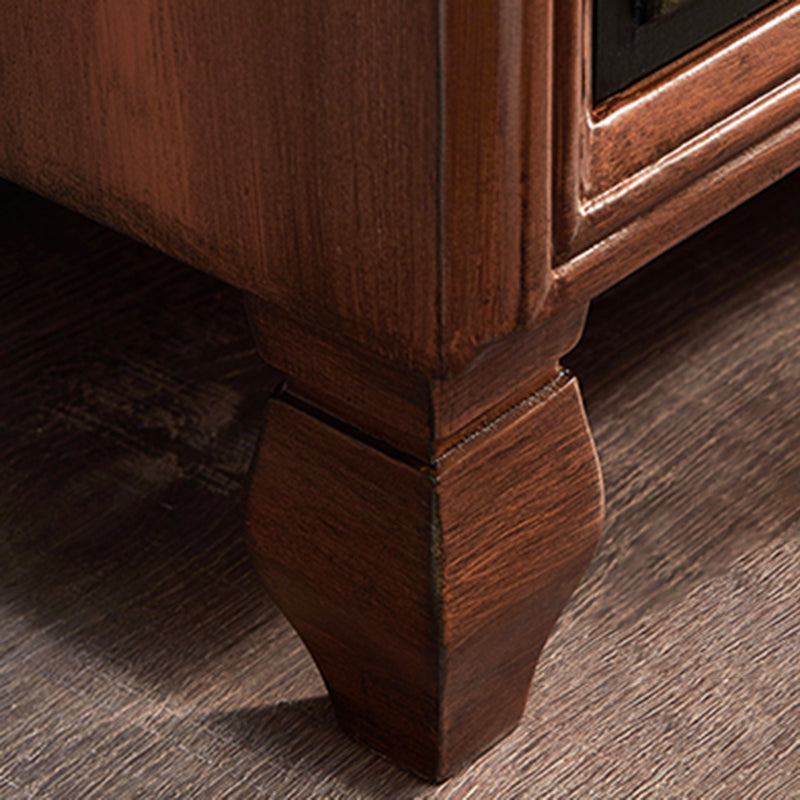 Mid-Century Modern Wood Cabinet Knobs Side Cabinet with Drawer Clearhalo 'Cabinets & Chests' 'cabinets_chests' 'furn' 'furn_cabinets_chests' 'Furniture' 'Living Room Furniture' 5891506