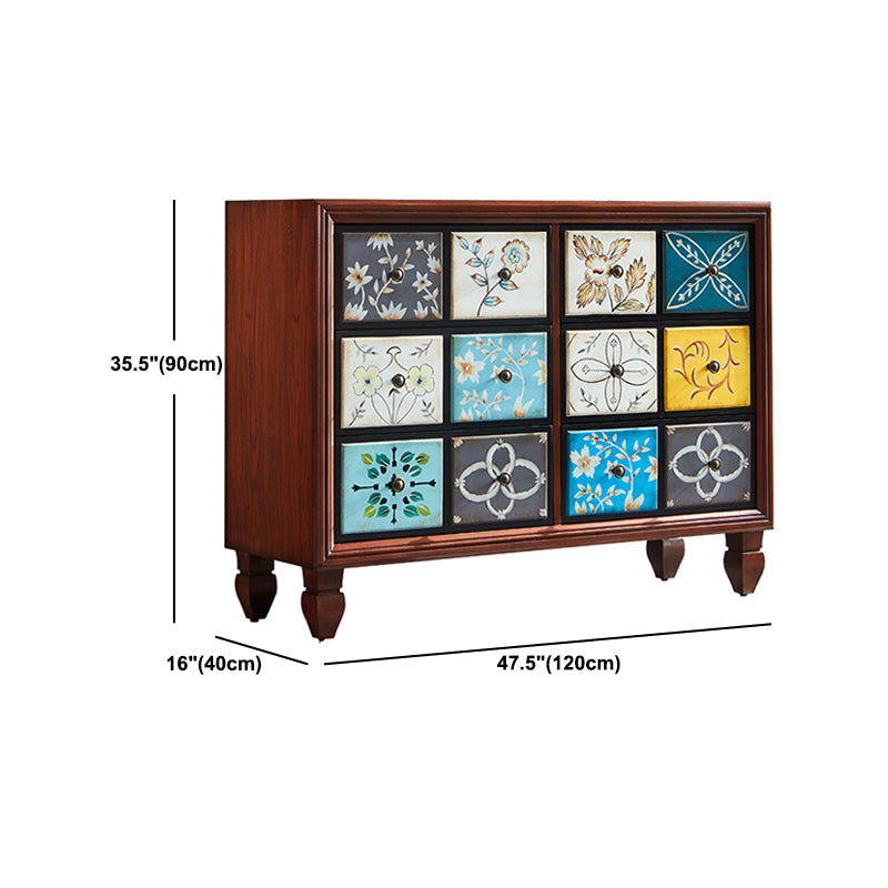 Mid-Century Modern Wood Cabinet Knobs Side Cabinet with Drawer Clearhalo 'Cabinets & Chests' 'cabinets_chests' 'furn' 'furn_cabinets_chests' 'Furniture' 'Living Room Furniture' 5891513