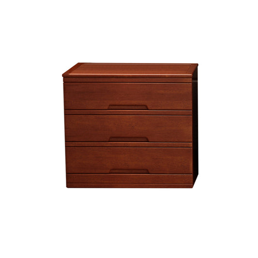 Modern Rectangle Cabinet Grooves Wood Side Cabinet with Drawer 28"L x 16"W x 26"H Red Brown