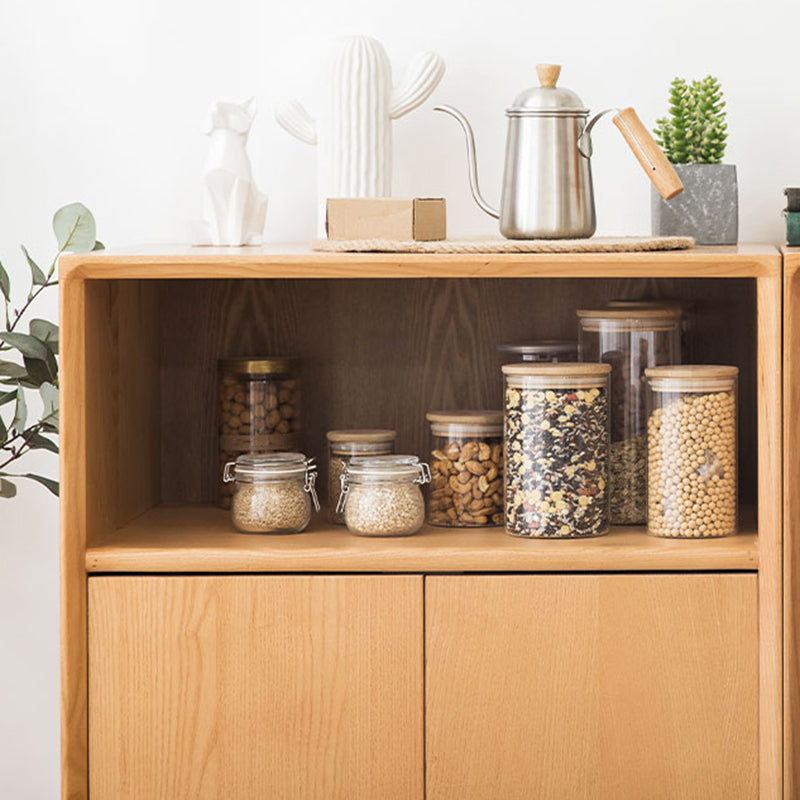 Modern Rectangle Cabinet Knobs Wood Side Cabinet with Drawer Clearhalo 'Cabinets & Chests' 'cabinets_chests' 'furn' 'furn_cabinets_chests' 'Furniture' 'Living Room Furniture' 5891543