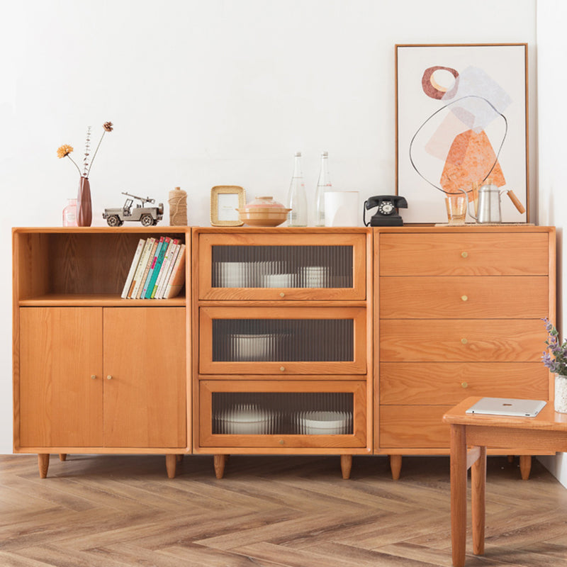 Modern Rectangle Cabinet Knobs Wood Side Cabinet with Drawer Clearhalo 'Cabinets & Chests' 'cabinets_chests' 'furn' 'furn_cabinets_chests' 'Furniture' 'Living Room Furniture' 5891549