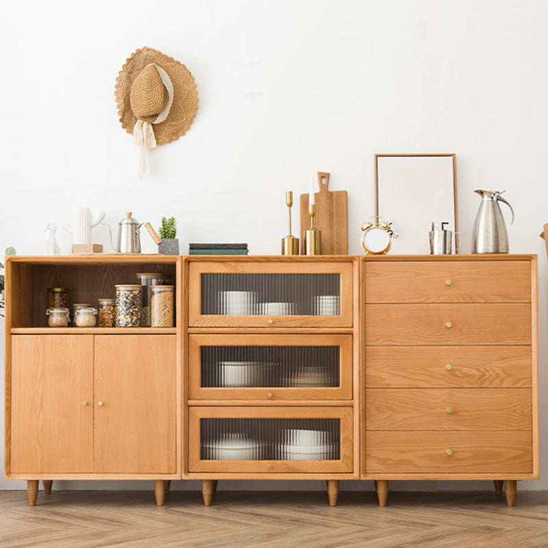 Modern Rectangle Cabinet Knobs Wood Side Cabinet with Drawer Clearhalo 'Cabinets & Chests' 'cabinets_chests' 'furn' 'furn_cabinets_chests' 'Furniture' 'Living Room Furniture' 5891550