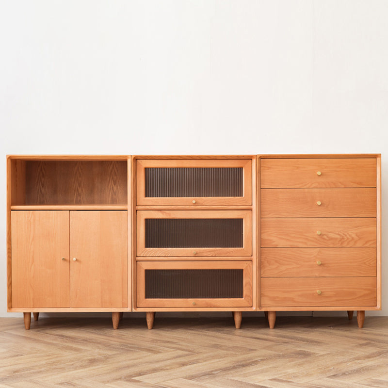 Modern Rectangle Cabinet Knobs Wood Side Cabinet with Drawer Clearhalo 'Cabinets & Chests' 'cabinets_chests' 'furn' 'furn_cabinets_chests' 'Furniture' 'Living Room Furniture' 5891551