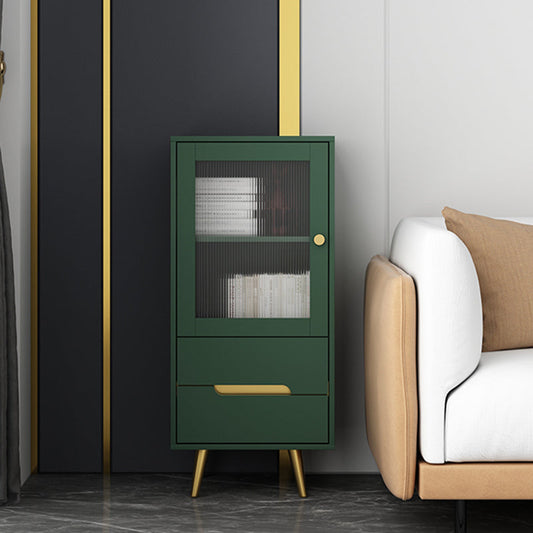 Modern Rectangle Cabinet Standard Knobs Side Cabinet with Drawer 18"L x 16"W x 39"H Blackish Green
