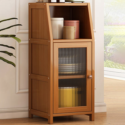 Mobile moderno per accento rettangolo manopole in legno marrone con porte