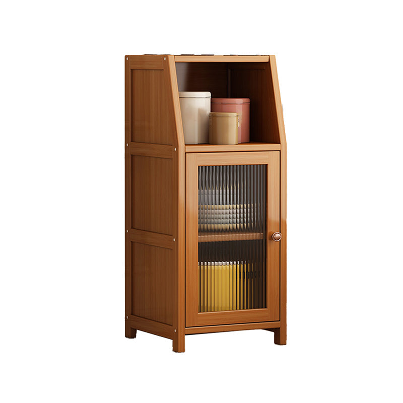 Mobile moderno per accento rettangolo manopole in legno marrone con porte