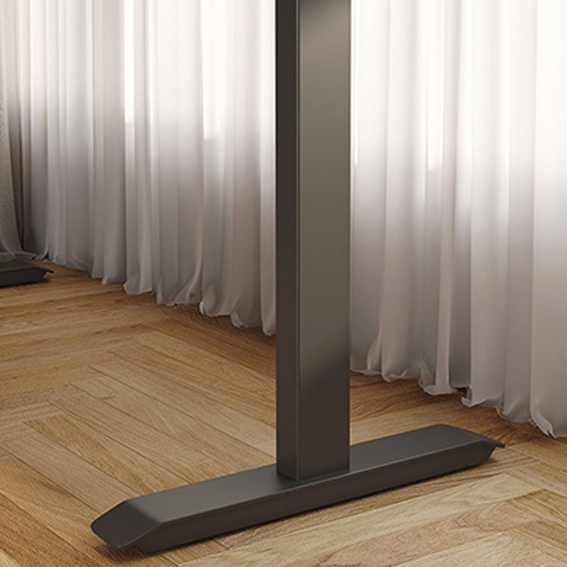 Tavolo da laptop a forma L contemporanei di scrittura in legno regolabile in marrone