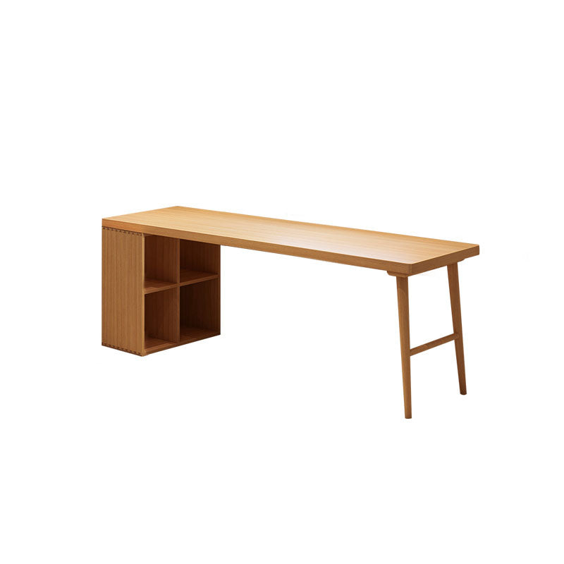 Solid Wood Rectangular Writing Desk Modern Office Meeting Desk with Bookcase 70.9"L x 23.6"W x 29.5"H Clearhalo 'furn' 'furn_office_desk' 'Furniture' 'Office Desks' 'Office Furniture' 'office_desk' 5892004