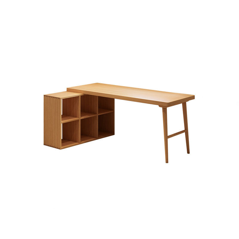Solid Wood Rectangular Writing Desk Modern Office Meeting Desk with Bookcase 47.2"L x 41.3"W x 29.5"H Clearhalo 'furn' 'furn_office_desk' 'Furniture' 'Office Desks' 'Office Furniture' 'office_desk' 5892010