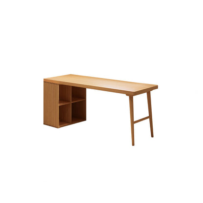 Solid Wood Rectangular Writing Desk Modern Office Meeting Desk with Bookcase 47.2"L x 23.6"W x 29.5"H Clearhalo 'furn' 'furn_office_desk' 'Furniture' 'Office Desks' 'Office Furniture' 'office_desk' 5892011