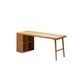 Solid Wood Rectangular Writing Desk Modern Office Meeting Desk with Bookcase 55.1"L x 23.6"W x 29.5"H Clearhalo 'furn' 'furn_office_desk' 'Furniture' 'Office Desks' 'Office Furniture' 'office_desk' 5892012