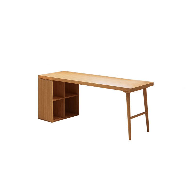 Solid Wood Rectangular Writing Desk Modern Office Meeting Desk with Bookcase 55.1"L x 23.6"W x 29.5"H Clearhalo 'furn' 'furn_office_desk' 'Furniture' 'Office Desks' 'Office Furniture' 'office_desk' 5892012