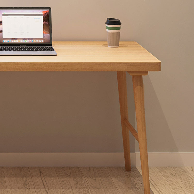 Solid Wood Rectangular Writing Desk Modern Office Meeting Desk with Bookcase Clearhalo 'furn' 'furn_office_desk' 'Furniture' 'Office Desks' 'Office Furniture' 'office_desk' 5892013