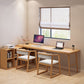 Solid Wood Rectangular Writing Desk Modern Office Meeting Desk with Bookcase Clearhalo 'furn' 'furn_office_desk' 'Furniture' 'Office Desks' 'Office Furniture' 'office_desk' 5892019