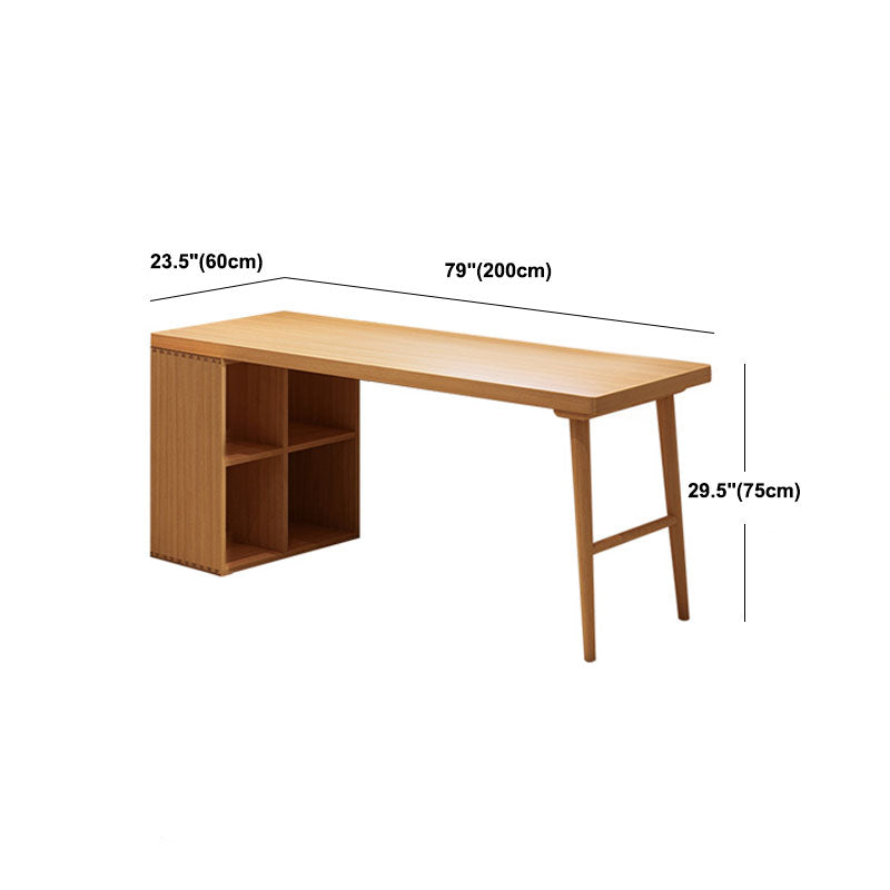 Solid Wood Rectangular Writing Desk Modern Office Meeting Desk with Bookcase Clearhalo 'furn' 'furn_office_desk' 'Furniture' 'Office Desks' 'Office Furniture' 'office_desk' 5892025