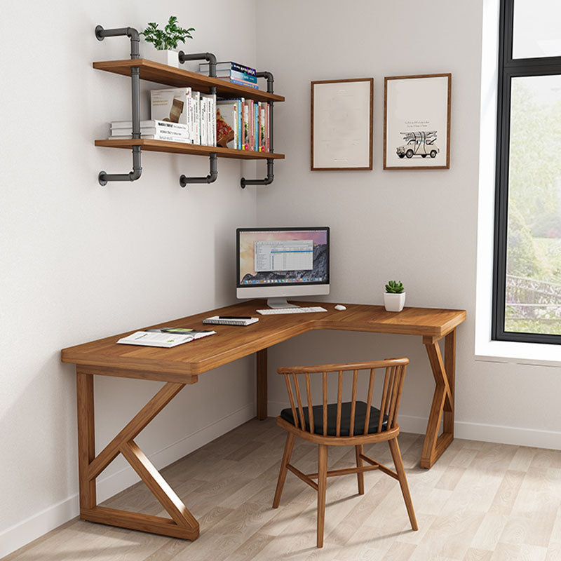 Modern Style L-shape Office Desk Brown Wooden Writing Desk for Home Clearhalo 'furn' 'furn_office_desk' 'Furniture' 'Office Desks' 'Office Furniture' 'office_desk' 5892046