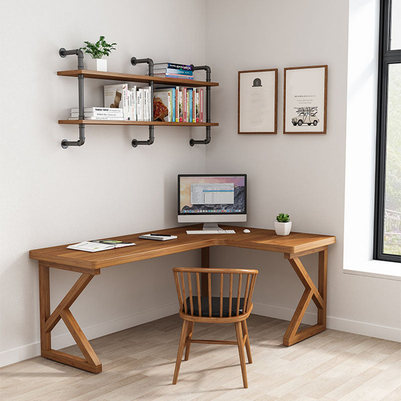 Modern Style L-shape Office Desk Brown Wooden Writing Desk for Home Clearhalo 'furn' 'furn_office_desk' 'Furniture' 'Office Desks' 'Office Furniture' 'office_desk' 5892047