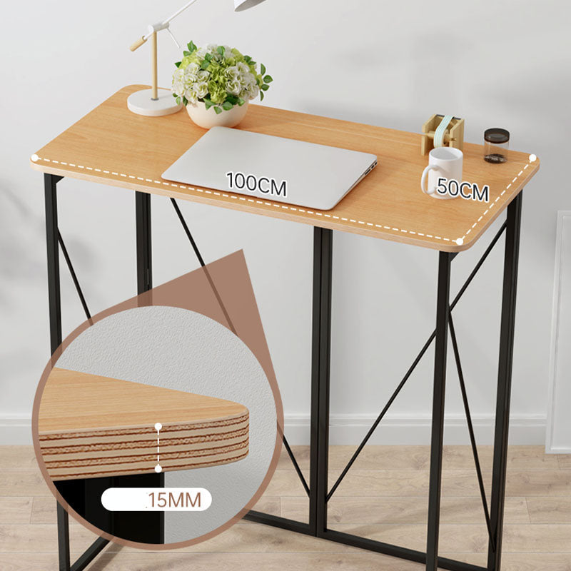 黄色の現代的な木材スタンディングデスク折りたたみ長方形のライティングデスク