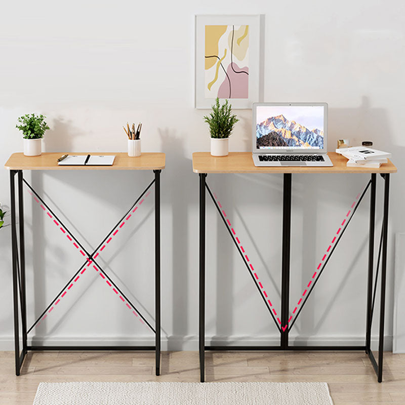 黄色の現代的な木材スタンディングデスク折りたたみ長方形のライティングデスク