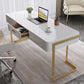 Escritorio con 1 cajón, escritorio de oficina rectangular Glam, madera artificial