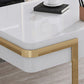 Escritorio con 1 cajón, escritorio de oficina rectangular Glam, madera artificial
