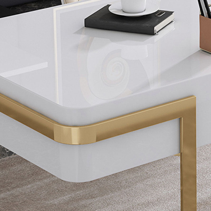 Escritorio con 1 cajón, escritorio de oficina rectangular Glam, madera artificial