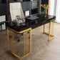 Escritorio de madera artificial escritorio rectangular Glam Office Desk 1 Cajón
