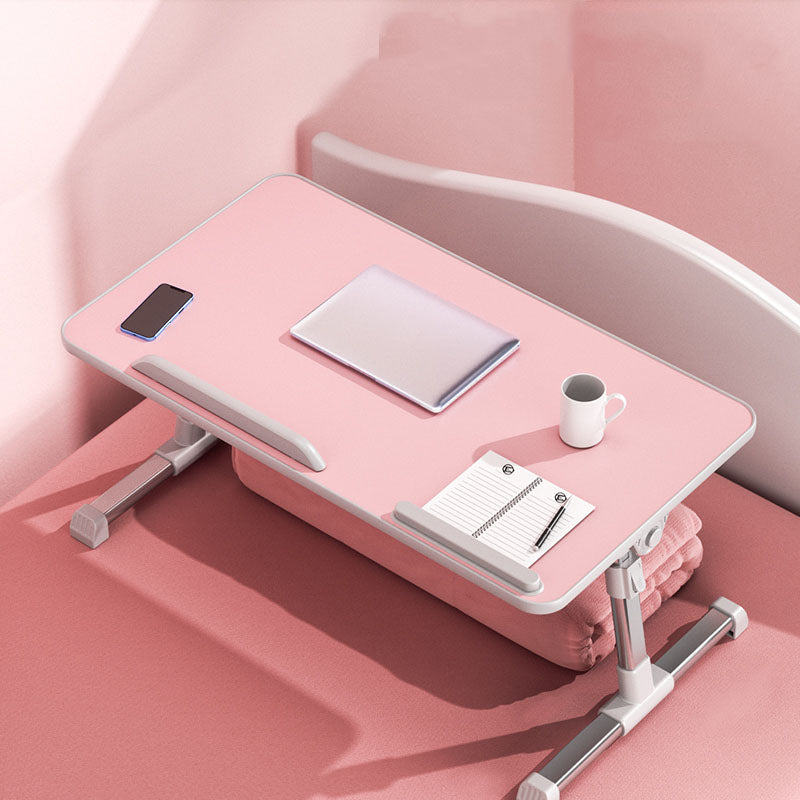 Contemporary Adjustable Laptop Table Office Desk for Bedroom Pink Drawer Not Included Clearhalo 'furn' 'furn_office_desk' 'Furniture' 'Office Desks' 'Office Furniture' 'office_desk' 5892155