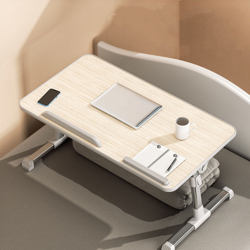 Contemporary Adjustable Laptop Table Office Desk for Bedroom Off-White Drawer Not Included Clearhalo 'furn' 'furn_office_desk' 'Furniture' 'Office Desks' 'Office Furniture' 'office_desk' 5892165
