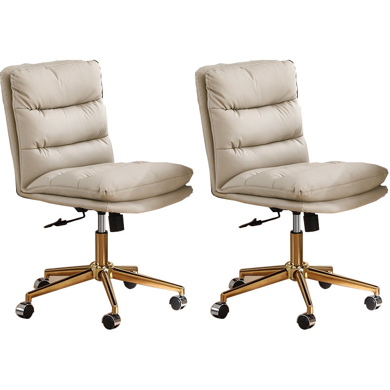 Contemporary Executive Chair Adjustable Seat Height Office Chair Cream 2 Piece Set Clearhalo 'furn' 'furn_office_chair' 'Furniture' 'Office Chairs' 'Office Furniture' 'office_chair' 5892383