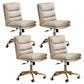 Contemporary Executive Chair Adjustable Seat Height Office Chair Cream 4 Piece Set Clearhalo 'furn' 'furn_office_chair' 'Furniture' 'Office Chairs' 'Office Furniture' 'office_chair' 5892385