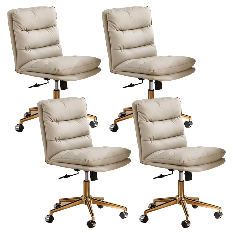 Contemporary Executive Chair Adjustable Seat Height Office Chair Cream 4 Piece Set Clearhalo 'furn' 'furn_office_chair' 'Furniture' 'Office Chairs' 'Office Furniture' 'office_chair' 5892385