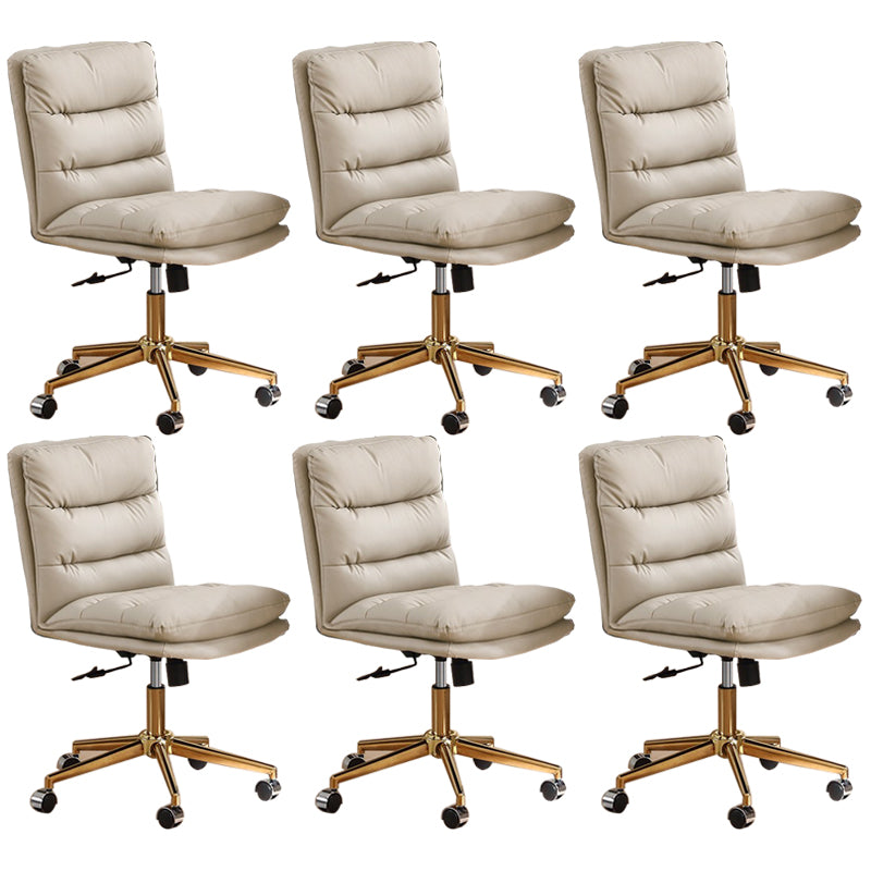 Contemporary Executive Chair Adjustable Seat Height Office Chair Cream 6 Piece Set Clearhalo 'furn' 'furn_office_chair' 'Furniture' 'Office Chairs' 'Office Furniture' 'office_chair' 5892386