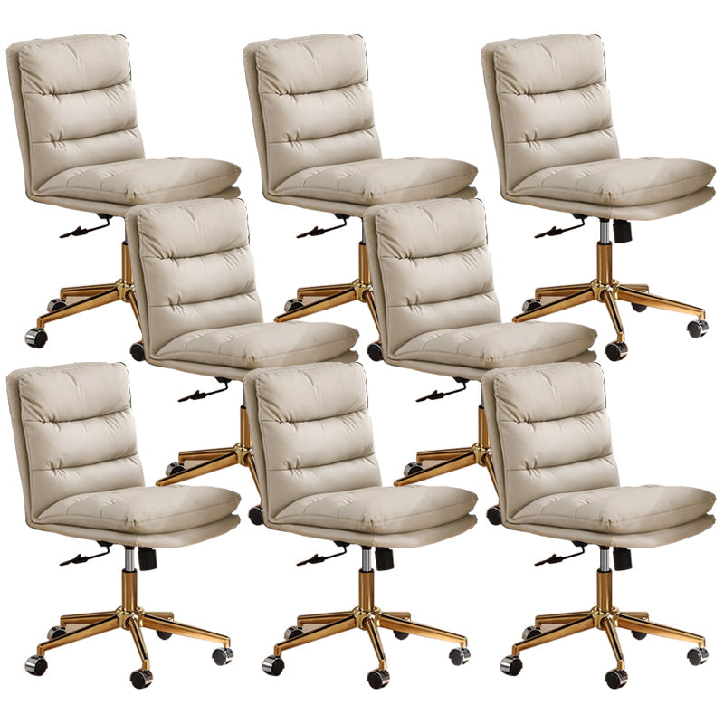 Contemporary Executive Chair Adjustable Seat Height Office Chair Cream 8 Piece Set Clearhalo 'furn' 'furn_office_chair' 'Furniture' 'Office Chairs' 'Office Furniture' 'office_chair' 5892387