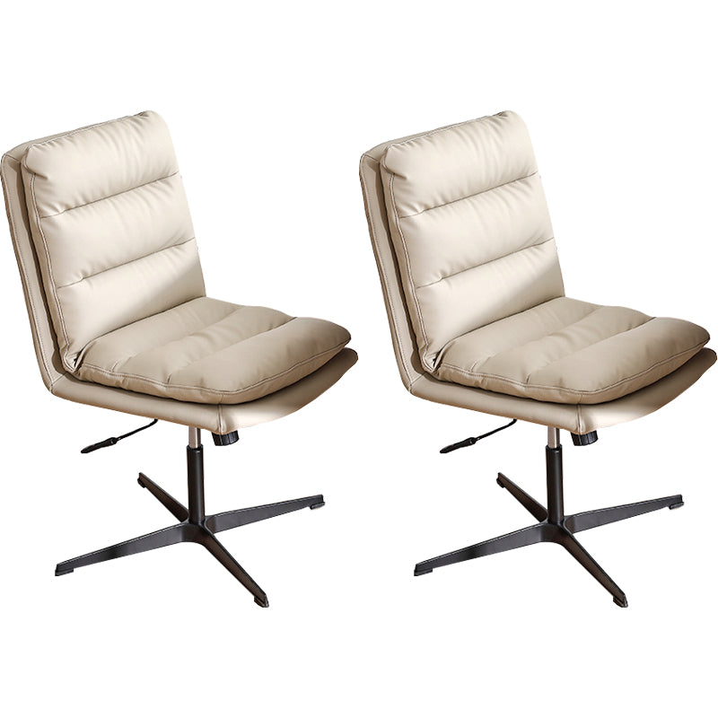 Contemporary Executive Chair Adjustable Seat Height Office Chair Off-White 2 Piece Set Clearhalo 'furn' 'furn_office_chair' 'Furniture' 'Office Chairs' 'Office Furniture' 'office_chair' 5892389