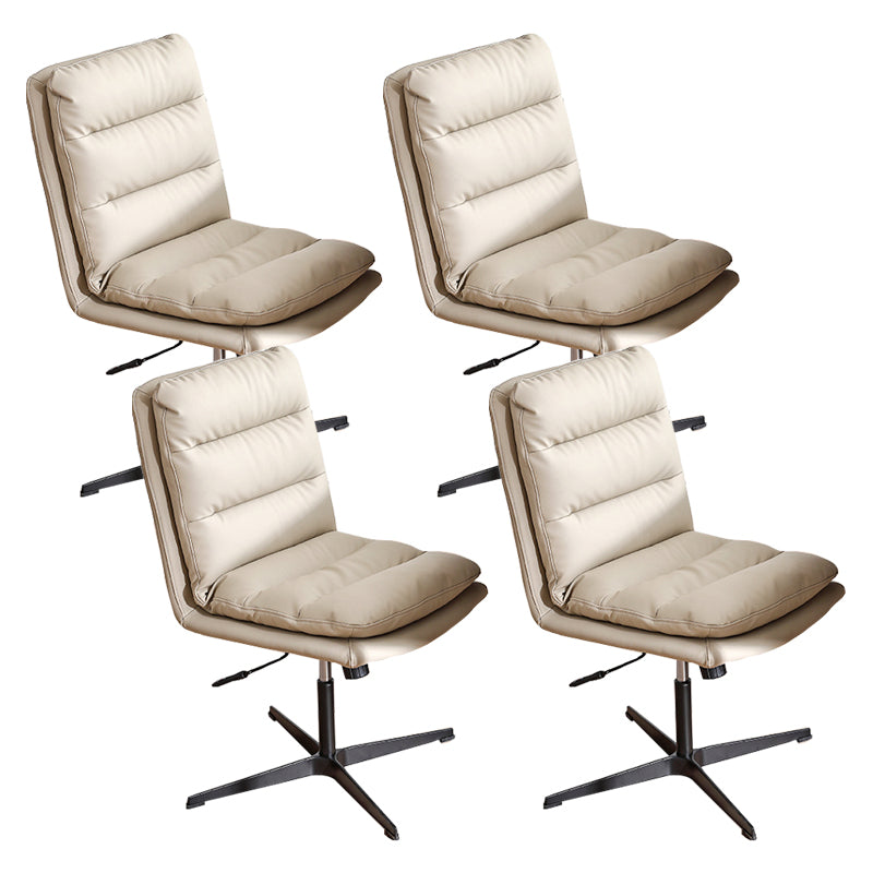 Contemporary Executive Chair Adjustable Seat Height Office Chair Off-White 4 Piece Set Clearhalo 'furn' 'furn_office_chair' 'Furniture' 'Office Chairs' 'Office Furniture' 'office_chair' 5892390