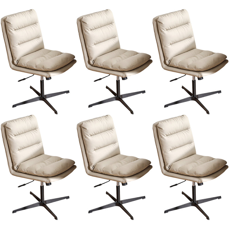 Contemporary Executive Chair Adjustable Seat Height Office Chair Off-White 6 Piece Set Clearhalo 'furn' 'furn_office_chair' 'Furniture' 'Office Chairs' 'Office Furniture' 'office_chair' 5892391