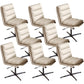 Contemporary Executive Chair Adjustable Seat Height Office Chair Off-White 8 Piece Set Clearhalo 'furn' 'furn_office_chair' 'Furniture' 'Office Chairs' 'Office Furniture' 'office_chair' 5892392
