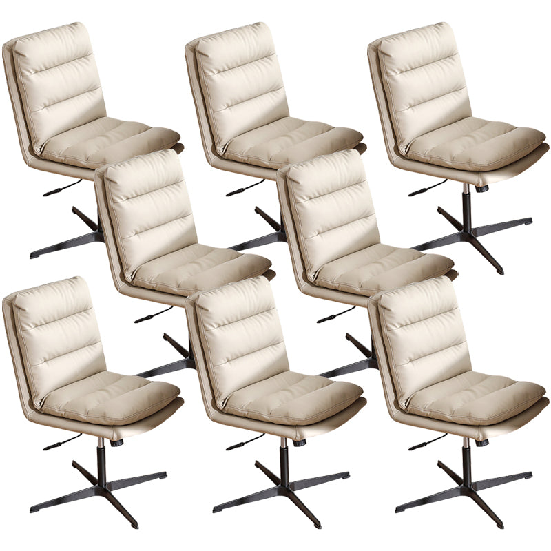 Contemporary Executive Chair Adjustable Seat Height Office Chair Off-White 8 Piece Set Clearhalo 'furn' 'furn_office_chair' 'Furniture' 'Office Chairs' 'Office Furniture' 'office_chair' 5892392