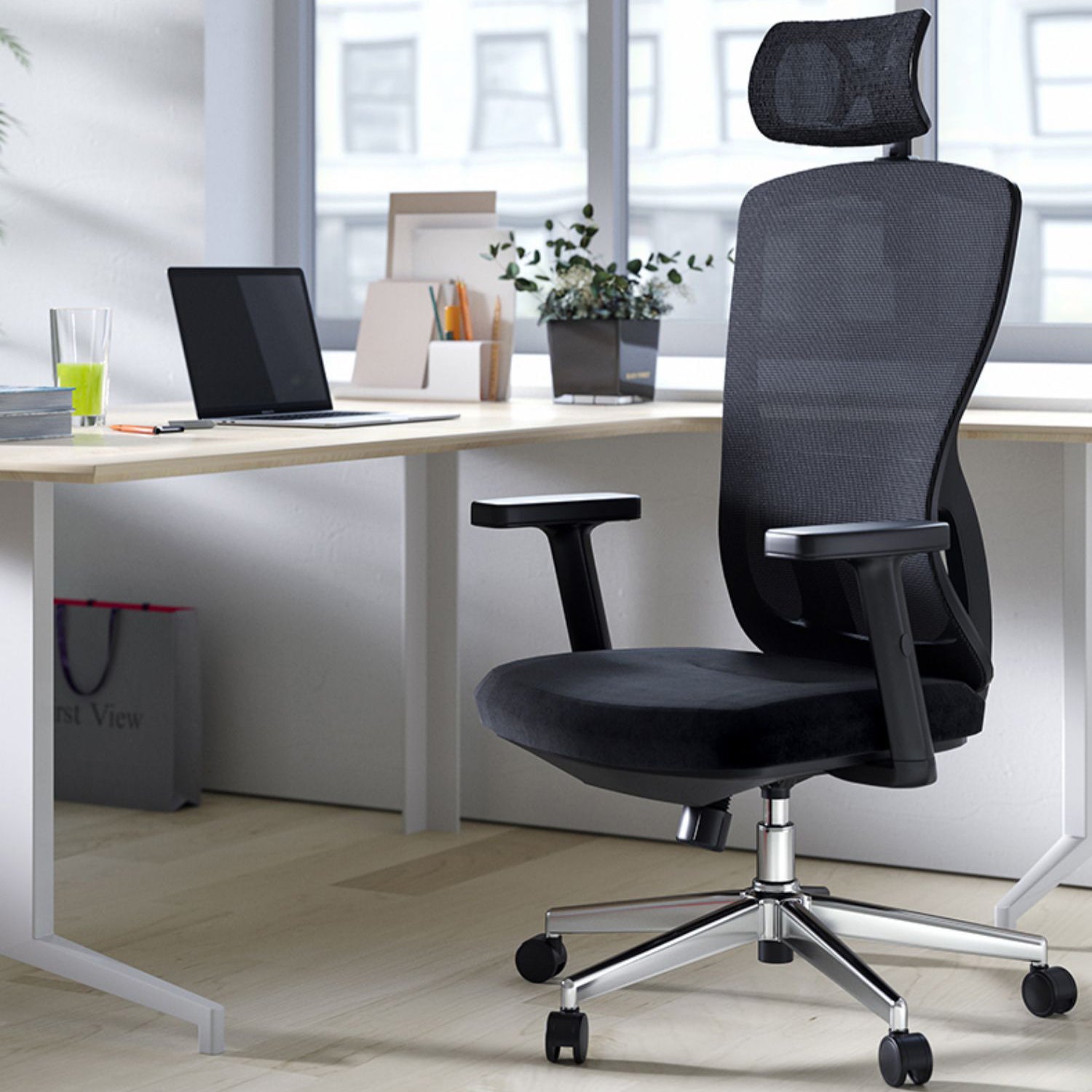 16" Wide Contemporary Wheels Breathable AirGrid Office Chair Clearhalo 'furn' 'furn_office_chair' 'Furniture' 'Office Chairs' 'Office Furniture' 'office_chair' 5892457