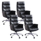 Modern Fixed Arms Desk Chair Height-adjustable Office Chair with Wheels Black 4 Piece Set Clearhalo 'furn' 'furn_office_chair' 'Furniture' 'Office Chairs' 'Office Furniture' 'office_chair' 5892463