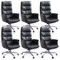 Modern Fixed Arms Desk Chair Height-adjustable Office Chair with Wheels Black 6 Piece Set Clearhalo 'furn' 'furn_office_chair' 'Furniture' 'Office Chairs' 'Office Furniture' 'office_chair' 5892465