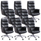 Modern Fixed Arms Desk Chair Height-adjustable Office Chair with Wheels Black 8 Piece Set Clearhalo 'furn' 'furn_office_chair' 'Furniture' 'Office Chairs' 'Office Furniture' 'office_chair' 5892466