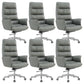 Modern Fixed Arms Desk Chair Height-adjustable Office Chair with Wheels Grey 6 Piece Set Clearhalo 'furn' 'furn_office_chair' 'Furniture' 'Office Chairs' 'Office Furniture' 'office_chair' 5892474
