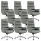 Modern Fixed Arms Desk Chair Height-adjustable Office Chair with Wheels Grey 8 Piece Set Clearhalo 'furn' 'furn_office_chair' 'Furniture' 'Office Chairs' 'Office Furniture' 'office_chair' 5892476